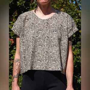 Happy French Gang Zlia Top – Black Vibe, Size XL, Handwoven Cotton